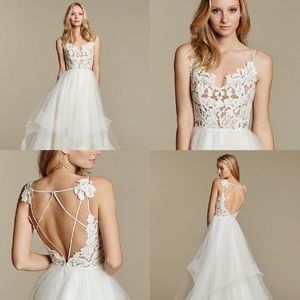 Hailey Paige Blush Halo Wedding Dress